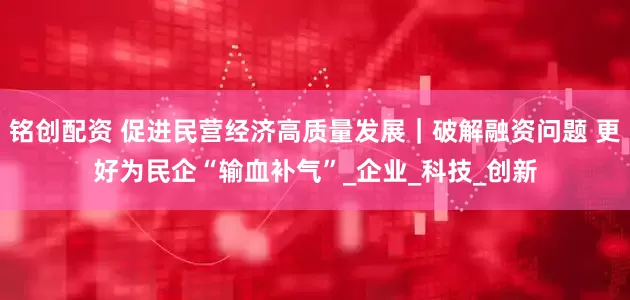 铭创配资 促进民营经济高质量发展｜破解融资问题 更好为民企“输血补气”_企业_科技_创新