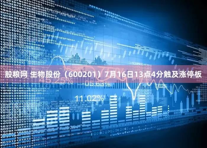 股粮网 生物股份（600201）7月16日13点4分触及涨停板